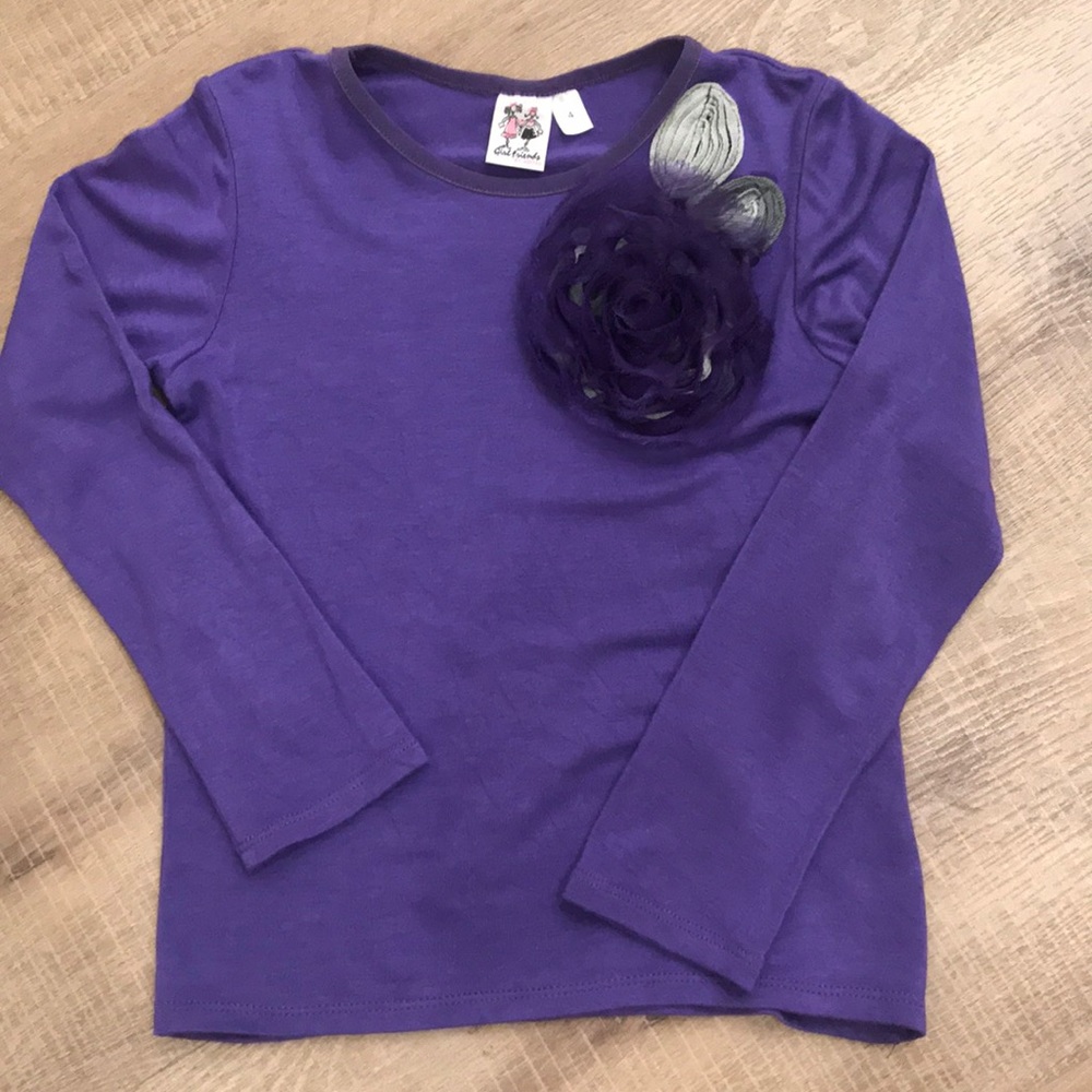 Size 4 Girls Darling Purple Top with Appliqué